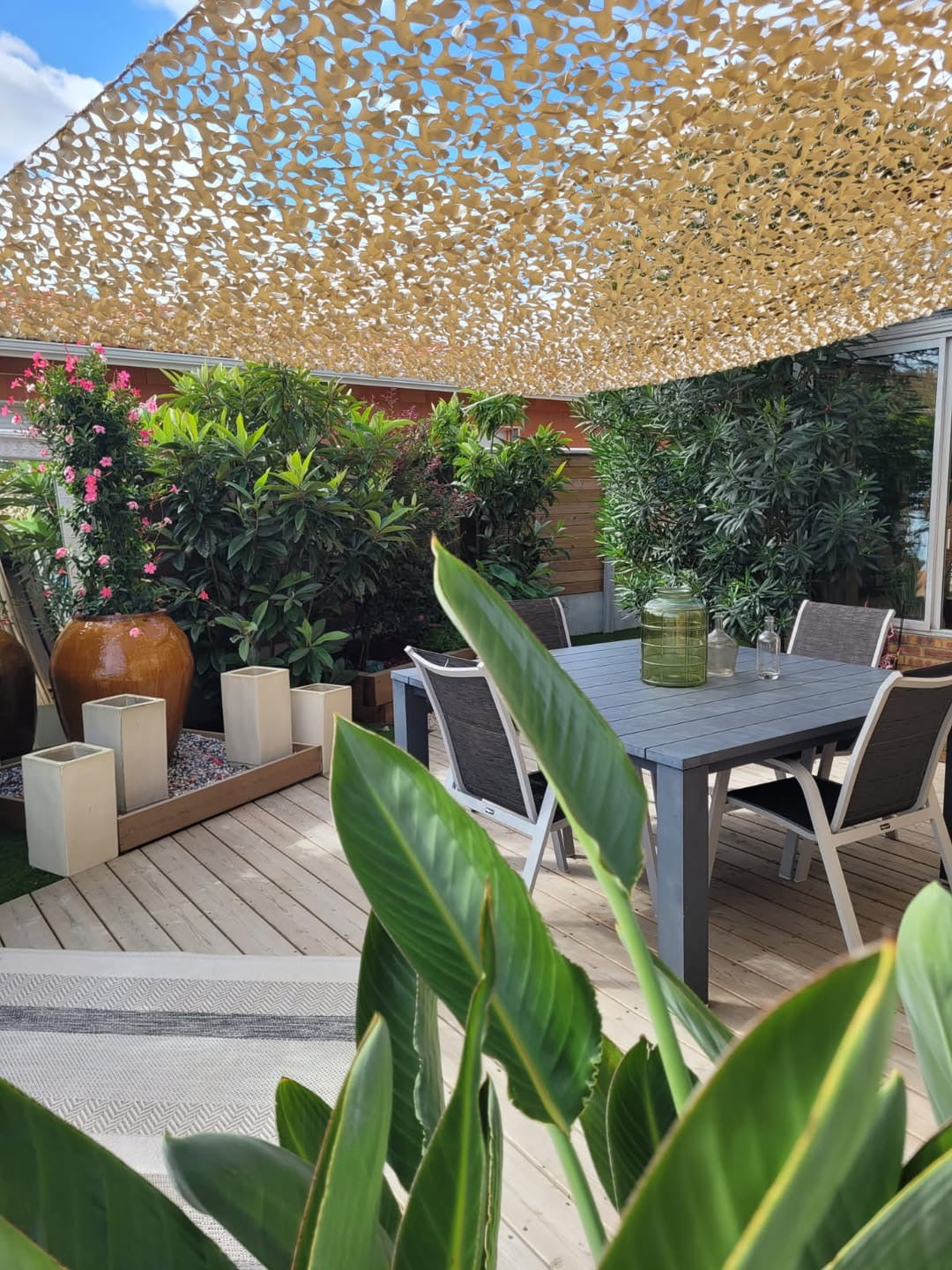 Photo avis client filet de camouflage sable Mon Refuge Fraicheur