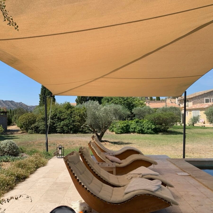 Toile d'ombrage Triangulaire Crème Mon refuge Fraicheur