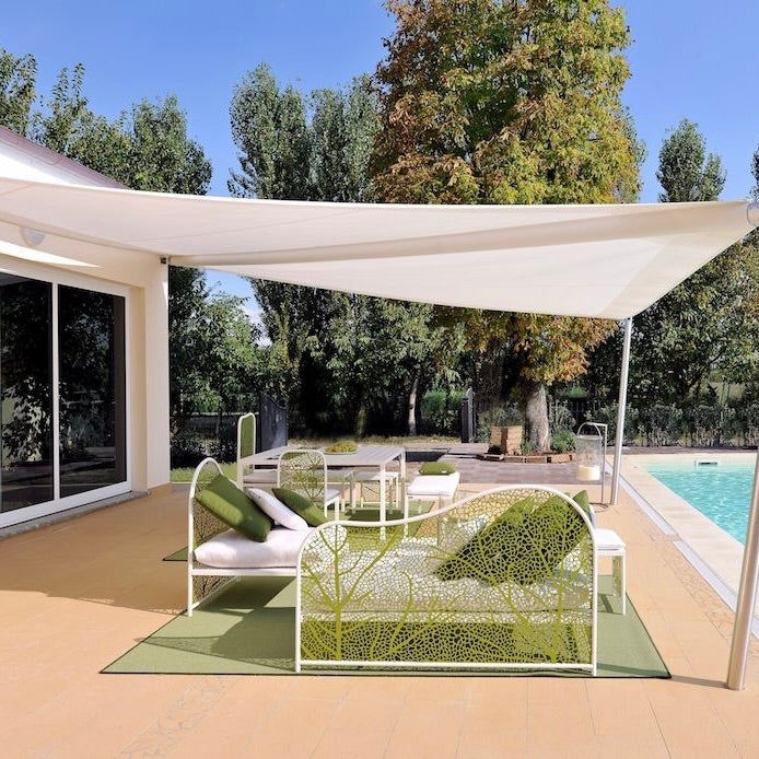 Toile d'ombrage Rectangulaire Blanche Mon refuge Fraicheur