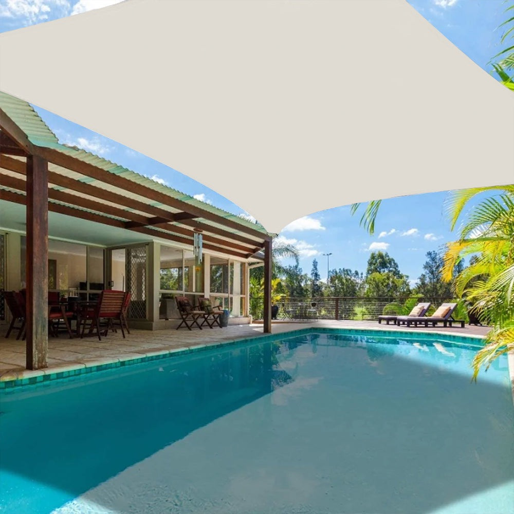 Toile d'ombrage Rectangulaire Beige Mon refuge Fraicheur