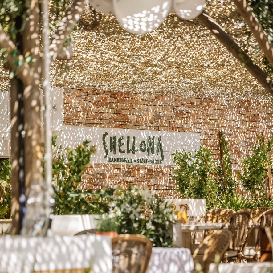 Mon Refuge Fraicheur Realisation client filet de camouflage sable