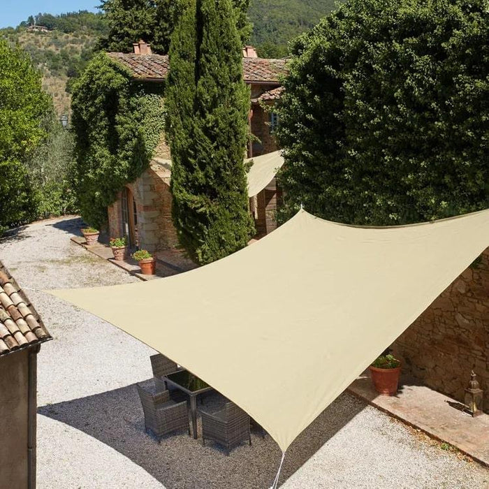Toile d'ombrage Rectangulaire Beige Mon refuge Fraicheur