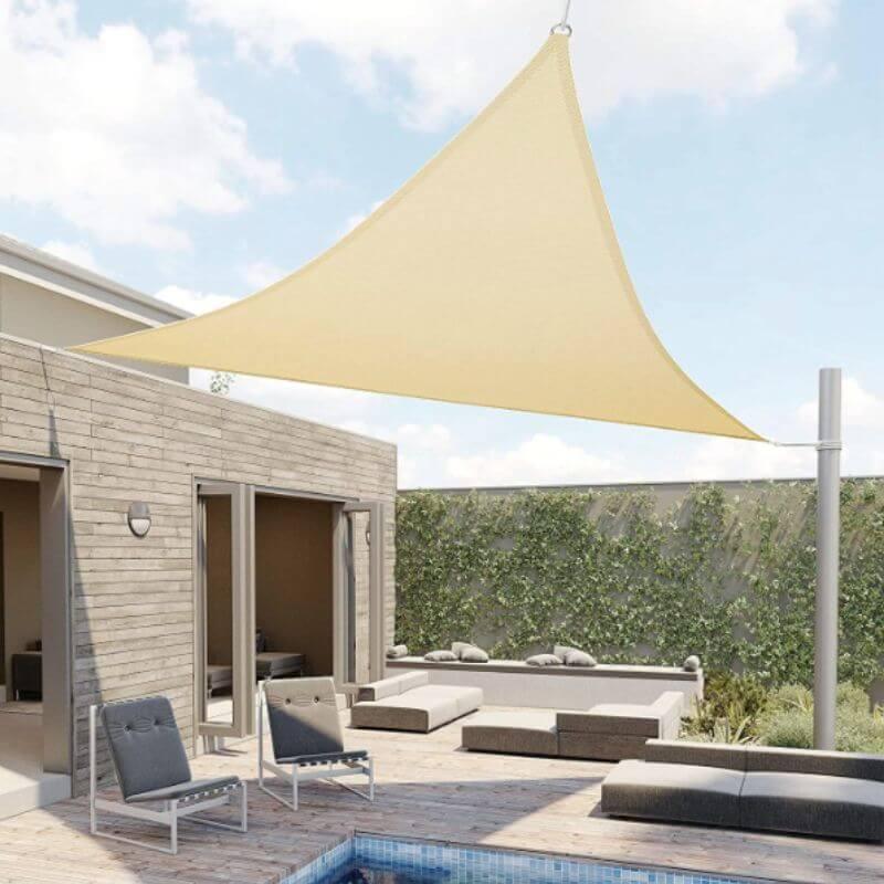Toile d'ombrage Triangulaire Beige Mon refuge Fraicheur