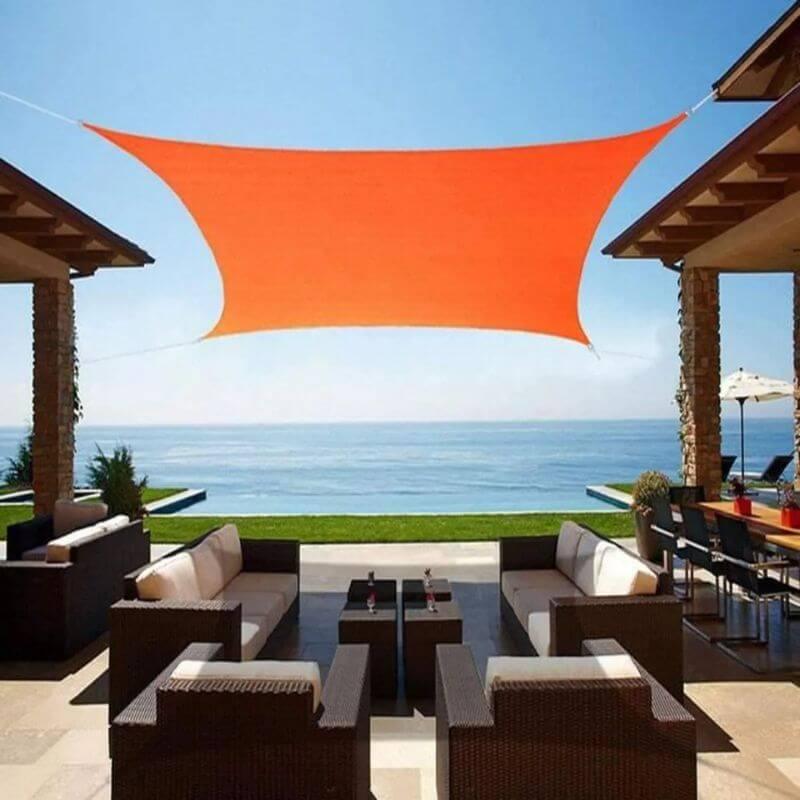 Toile d'ombrage Carré Orange Mon refuge Fraicheur