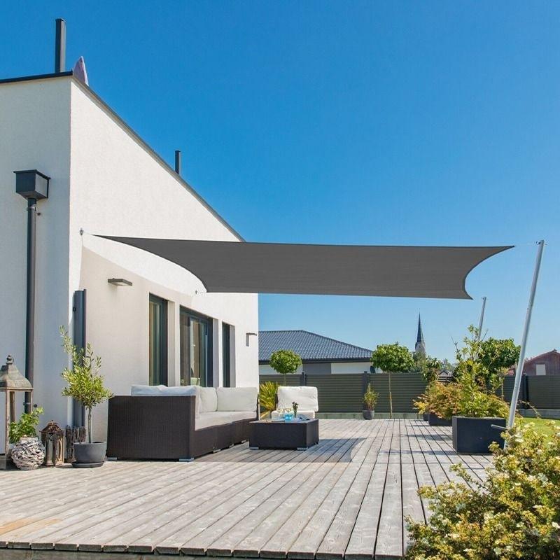 Toile d'ombrage Rectangulaire Anthracite Mon refuge Fraicheur