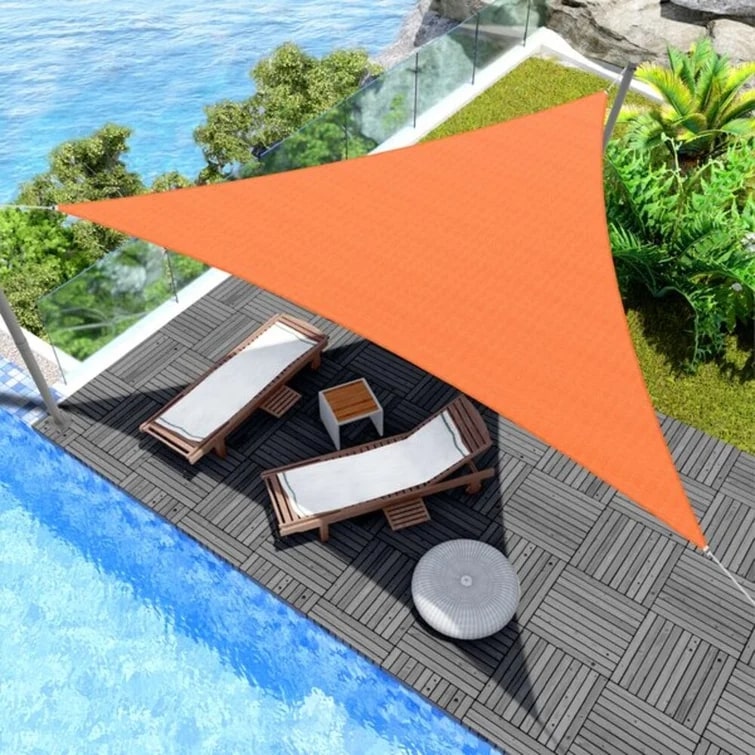 Toile d'ombrage Triangulaire Orange Mon refuge Fraicheur