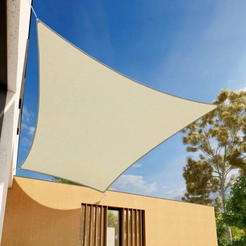 Toile d'ombrage Rectangulaire Beige Mon refuge Fraicheur