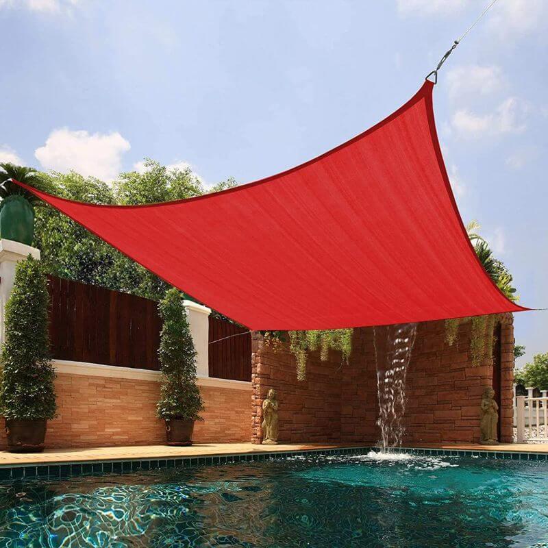 Toile d'ombrage Carré Rouge